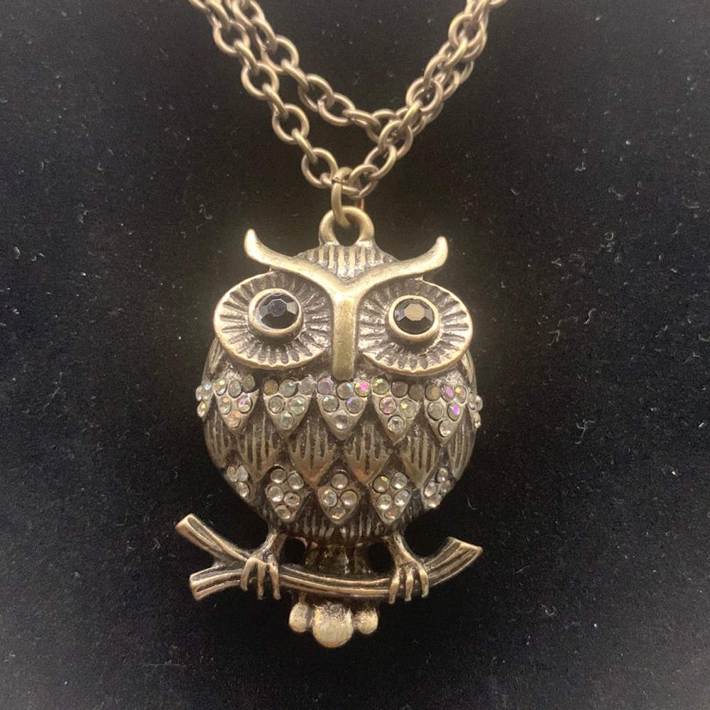 Vintage Owl Pendant On 30”chain
